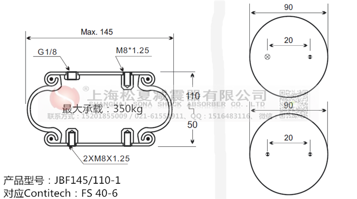 JBF145/110-1橡膠<a href='http://m.njcmzzs.cn/' target='_blank'><u>空氣彈簧</u></a>