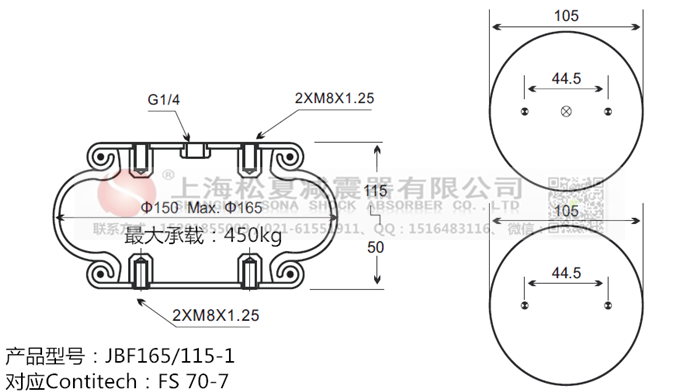 JBF165/115-1橡膠<a href='http://m.njcmzzs.cn/' target='_blank'><u>空氣彈簧</u></a>